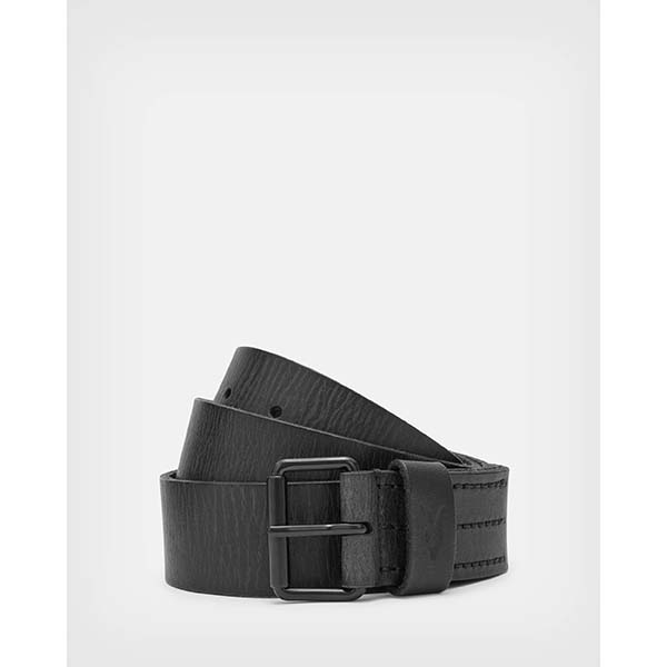 Allsaints Australia Mens Dunston Leather Belt Black AU24-018